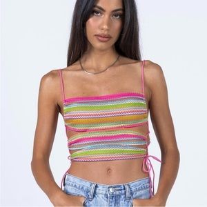 Princess Polly Sutton Knit Crop Top Rainbow Multi